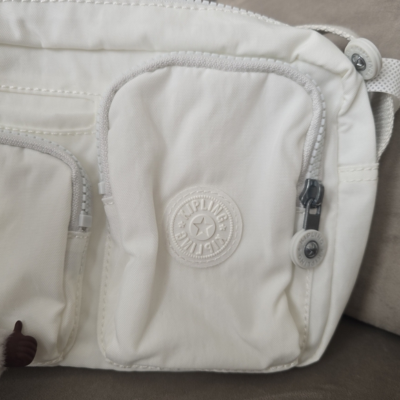 Kipling Light Cream Crossbody Bag with Plush Keychain - Picture 3 of 7